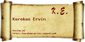 Kerekes Ervin névjegykártya